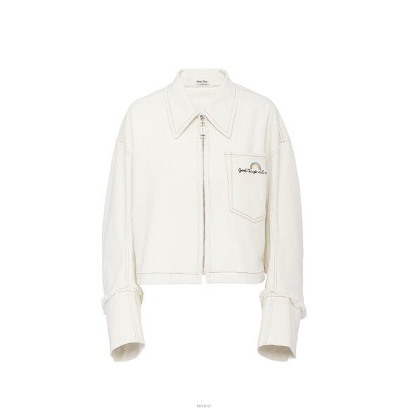 Miu Miu Jean Jacket - 4 - White